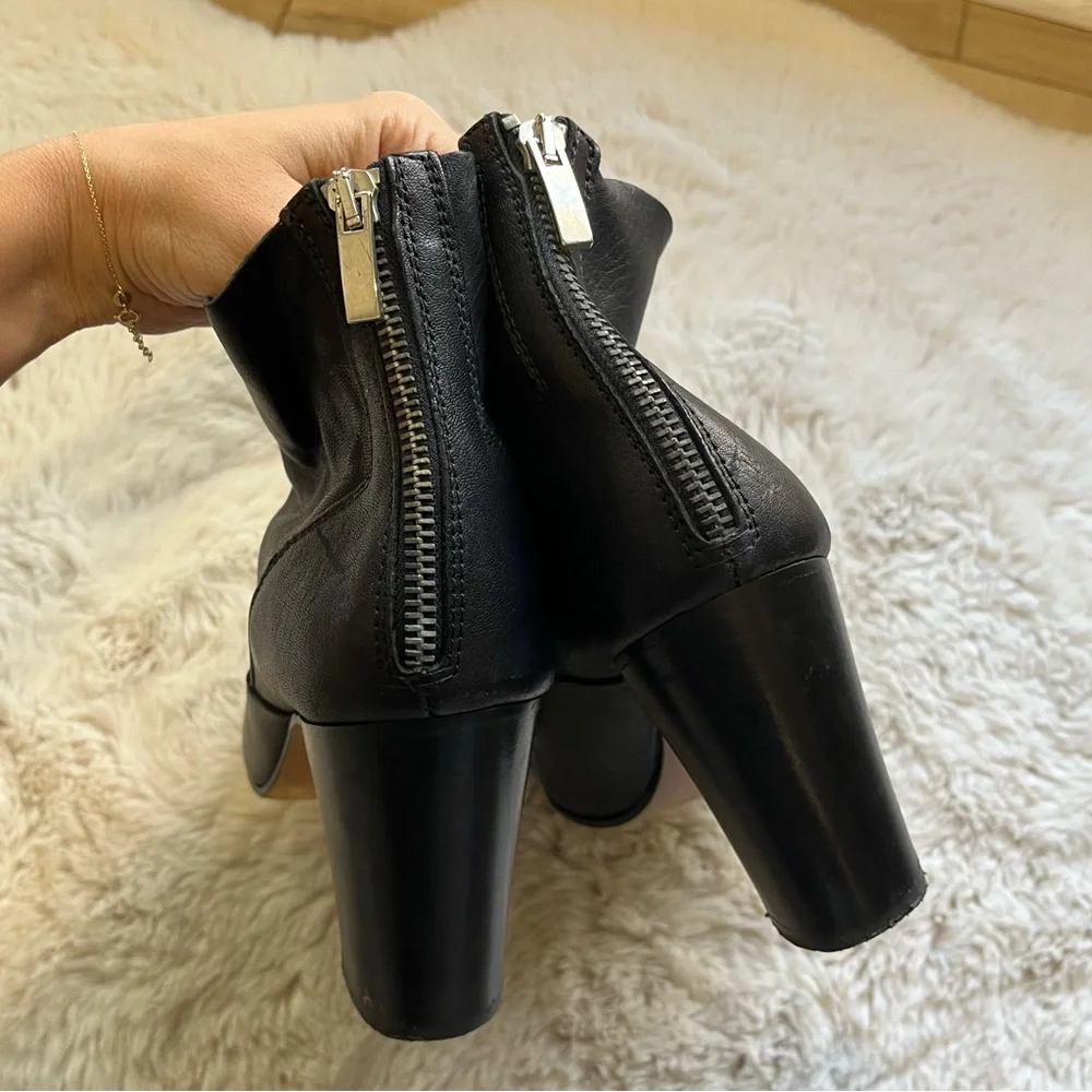 Cordani Black Peep Toe Ankle Booties